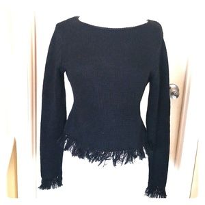 Black Fringe Sweater